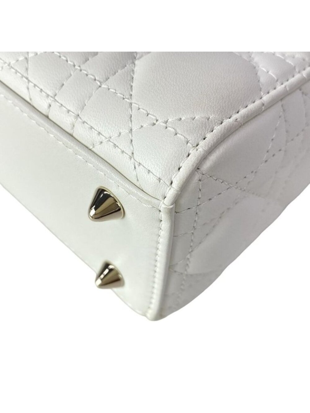 Dior Handbag Lady Small MY Abcdior White Gold Lambskin - Picture 9 of 15